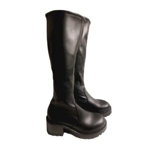 Woman's Steve Madden Tall Knee High Black Boots Size 9M Meadow NWOB